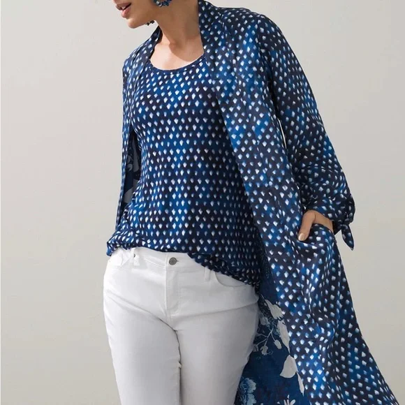 CHICO’S Reversible Floral Daydream Duster Kimono - Picture 2 of 3